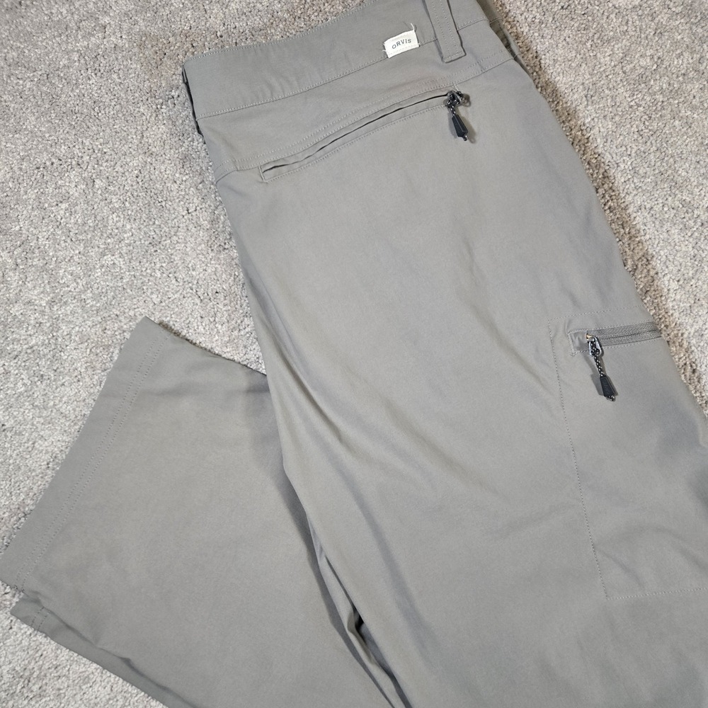 Orvis Pants Men's 38 x 30 Trek Tech Performance Hiking Gray Chino